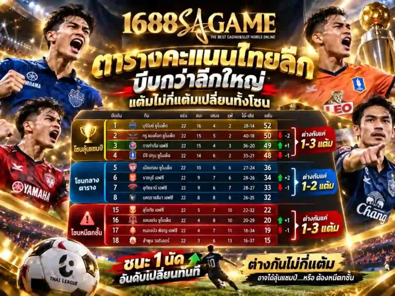 ตารางคะแนนไทยลีก 1688SAGAME